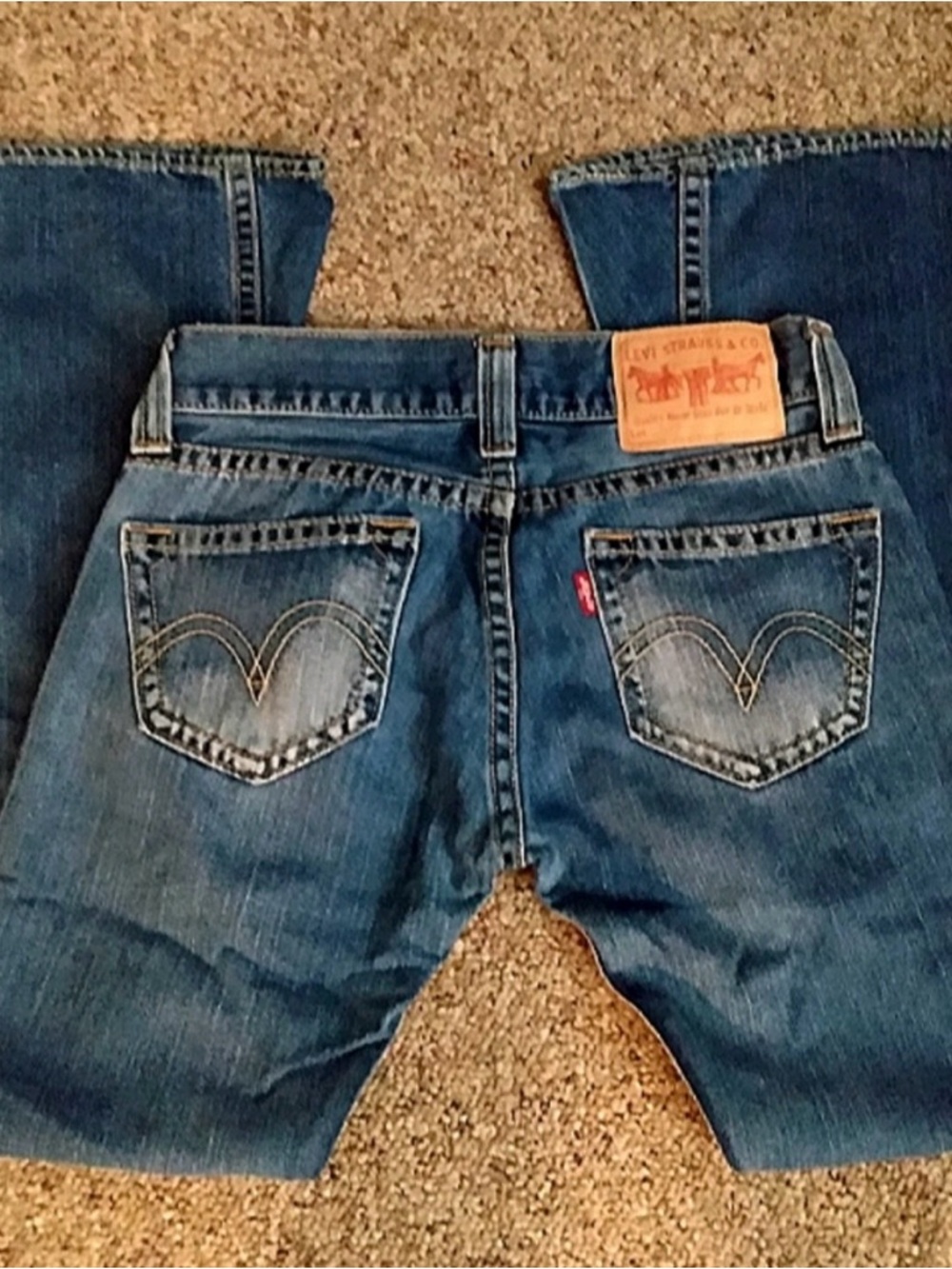 Levi's Women's Distressed Blue Wide-Leg Flare Jeans